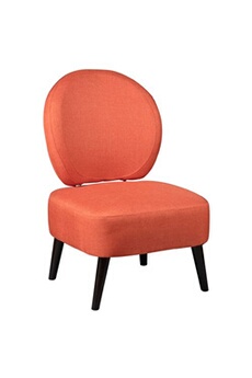 fauteuil de salon altobuy skalan - fauteuil crapaud tissu coloris corail -