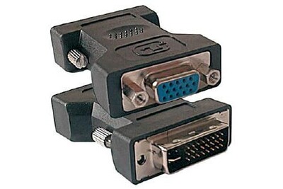 Rhinocables DVI-A mâle vers VGA Femelle Adaptateur Noir avec connecteurs Or 
