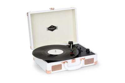 Platine Vinyle Auna Nostalgy By Peggy Sue Platine Vinyle Retro Lp Usb Aux Blanc Darty