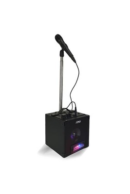 Lecteur Karaoké GENERIQUE Pack enceinte autonome Karaoké Bluetooth avec jeux de lumière, micro et support