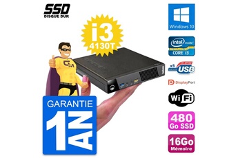 PC de bureau Lenovo Ultra mini pc lenovo m73 tiny usff i3-4130t ram 16go ssd 480go windows 10 wifi