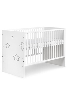 lit enfant klups tino lit bébé à barreaux avec motifs étoiles 120x60