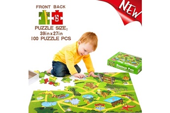 Autres jeux créatifs AUCUNE Puzzle de plancher d'enfants 3-12 ans, puzzle de 100 pièces de monde de dinosaure multicolore