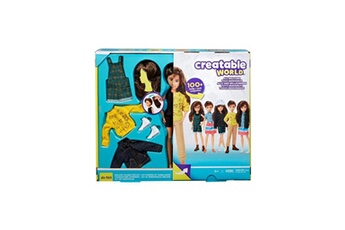 Poupées Alpexe Creatable world kit complet cheveux bruns pull jaune - gkv46 - poupée mannequin - 6 ans et +