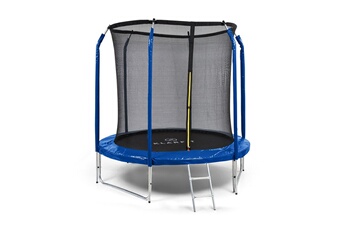 Trampoline Klar Fit Jumpstarter trampoline de jardin ø 2,5m - filet de sécurité - surface de saut 1,95 m - bleu