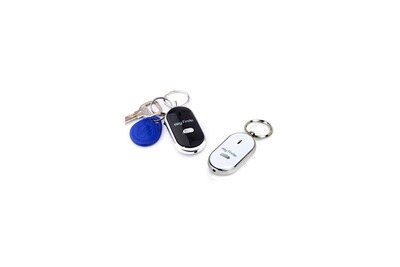 Kit porte-clés Key Finder anti perte siffleur alarme sans fil Gris 