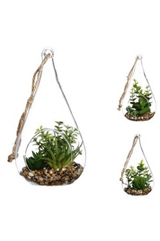 autres accessoires de décoration jja 1 suspension plantes artificelles terrarium 20 cm forme goutte decoration