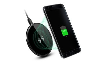 Shot Case Chargeur pour téléphone mobile sans fil samsung galaxy s7 edge smartphone induction qi ultra plat bureau (noir)