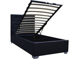Lit coffre rembourré - 90 x 200 cm - avec Leds + USB + Type-C - sans Lit coffre rembourré - 90 x 200 cm - avec Leds + USB + Type-C - sans