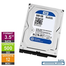 Disque Dur 500Go SATA 3.5 Blue WD5000AAKX-75U6AA0 25mm 7200rpm 16Mo