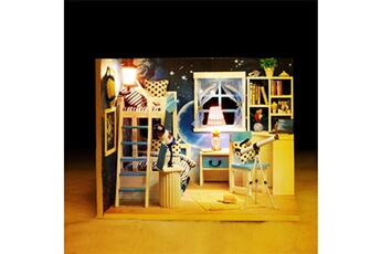 Poupée AUCUNE Maison de poupée en bois bricolage modèle miniature puzzle maison de poupée meubles enfants jouets 10 ml