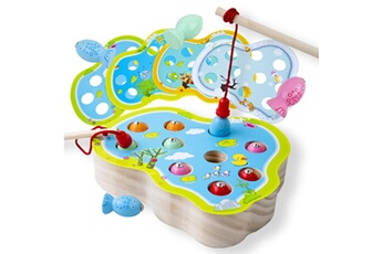 Autres jeux créatifs AUCUNE Toddler seasons cards combinaison de pêche à la ligne en bois cartoon education toys set bleu