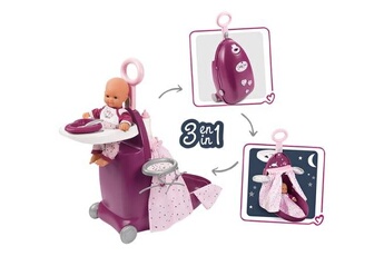 Accessoire poupée Smoby Baby nurse 3 en 1 lit valise et chaise haute
