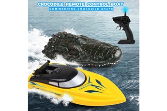 Autres jeux créatifs AUCUNE 2.4g télécommande 4 canaux télécommande électrique bateau crocodile- tête rc spo jaune