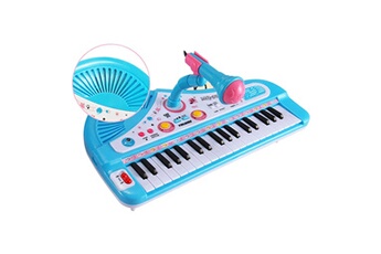 Autres jeux créatifs AUCUNE Clavier électronique de piano de 37 clés avec l'instrument de musique d'enfants de microphone bleu