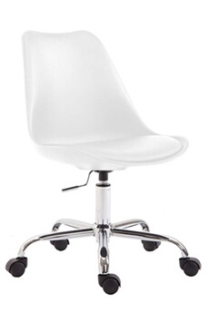 fauteuil de bureau clp trading clp chaise de bureau toulouse à coque en plastique , blanc