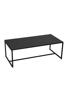 table basse urban living - table basse design en métal madison - l. 100 x h. 36 cm - noir - madison