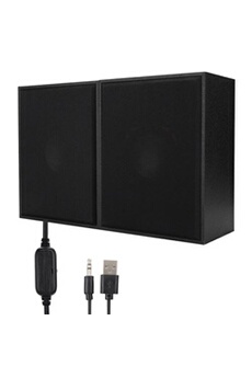 Enceinte FT-180A USB en bois Lecteur de musique multimédia pour ordinateur portable (noir)
