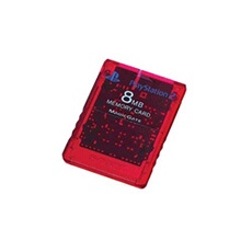 carte mémoire rouge transparente pour PlayStation 2
