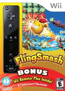 Manette Wiimote Plus noire + FlingSmash - Manette Wii noire
