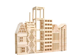 Autre jeux éducatifs et électroniques AUCUNE Blocs de construction en bois 100 pcs set toy kit de jeu de blocs de bois massif pour les tout-petits