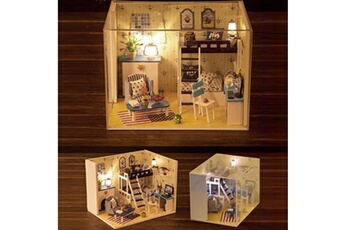 Autre jeux éducatifs et électroniques AUCUNE Diy 3d dollhouse paper miniature furniture kit kids gift multicolore