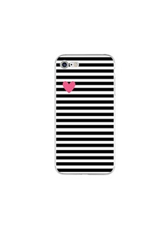 Coque et étui téléphone mobile Coque4phone Coque pour Apple Iphone7 8 SE 2020 raye noir coeur rose