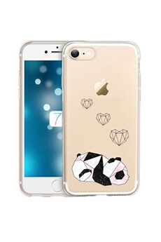 Coque et étui téléphone mobile Coque4phone Coque pour Apple Iphone7 8 SE 2020 panda marbre coeur noir blanc