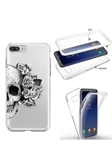 Coque et étui téléphone mobile Coque4phone Coque pour Apple Iphone7 8 SE 2020 integrale mort fleur noir blanc transparente