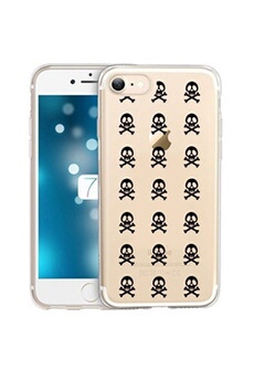 Coque et étui téléphone mobile Coque4phone Coque pour Apple Iphone7 8 SE 2020 mort multi skull noir transparente