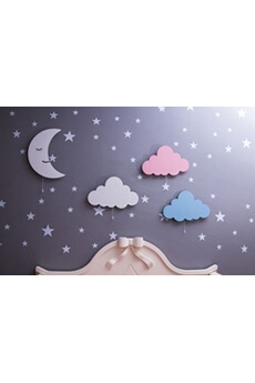 homemania lampe murale cloud - cloud, applique - pour les enfants - pour la chambre des enfants - bleu en mdf, 40 x 3 x 25 cm, 1 x led strip, max