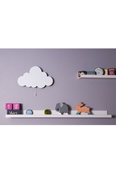 homemania lampe murale cloud - cloud, applique - pour les enfants - pour la chambre des enfants - blanc en mdf, 40 x 3 x 25 cm, 1 x led strip, max