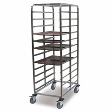 Chariot Double pour Plateau Fast-Food 12 Niveaux - - Inox