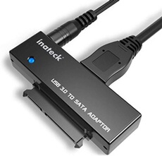 Adaptateur USB 3.0 vers SATA Disque Dur pour 2.5/3.5 SATA HDD/SSD Convertisseur avec Adaptateur Alimentation Externe