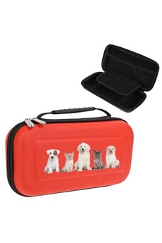 Etui et protection gaming Coque4phone Etui pochette rouge Switch chien 3 dog