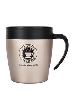 tasse et mugs generique tasse à café mug isotherme en acier inoxydable doré