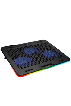 Support pour ordinateur Klim Technologies KLIM Aurora - Refroidisseur PC Portable 11 à 17 - Eclairage RGB - Stable et Solide