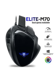 Souris gamer ergonomique modulable ELITE-M70 - 4000 dpi - 3 extensions