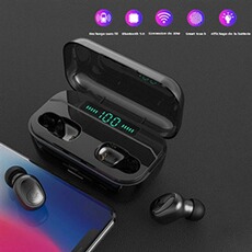 Oreillette et Kit mains-libres GENERIQUE Écouteurs Bluetooth sans Fil TWS IPX7 Oreillette Léger Stéréo Boîte de Charge 120H Réduction du Bruit CVC 8.0 Casque Sport pour Tous smartphones