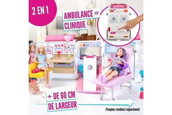 Poupée Marque Generique Poupee véhicule médical transformable en hôpital avec accessoires, sons et lumieres