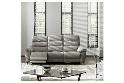 Canape Fixe Marque Generique Canape Sofa Divan Claros Canape 3 Places Avec 2 Assises Electriques Tissu Gris L 222 X P 96 X H 101 Cm Darty
