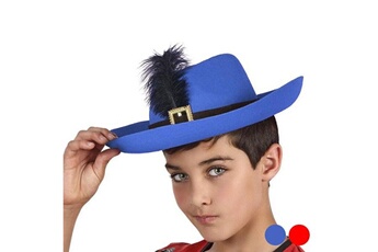 Accessoire de déguisement Euroweb Chapeau de mousquetaire avec plume décorative - déguisement design couleur - rouge