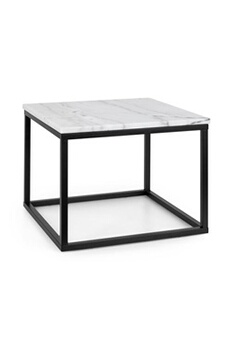 table basse besoa volos t50 table basse pour intérieur & extérieur - 50x40x50 cm - plateau marbre noir & blanc