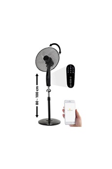 Haushaltsgeräte : Ventilateur sur pied 60 W connecté, Ø 37 cm, compatible Amazon Alexa et Google Assistant