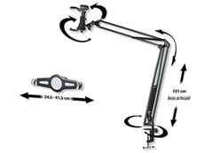 Stylets pour tablette Callstel : Bras articulé universel pour tablettes - Avec pince à iPad et grandes tablettes