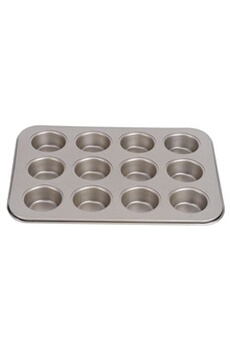 accessoire de cuisine generique tôle à muffins de 12 tasses plat à gâteaux moule antiadhésif - or