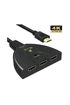 Connectique et chargeur console GENERIQUE HDMI Switch 4k GANA 3-Port HDMI Splitter Cable Hdmi Câble Commutateur Prend en Charge 4K/1080P/3D Pour Xbox / PS3 / PS4 / Apple