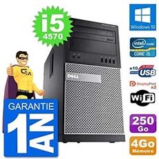Dell PC Tour 9020 Intel Core i5-4570 RAM 4Go Disque Dur 250Go Windows 10 WiFi (Reconditionné)