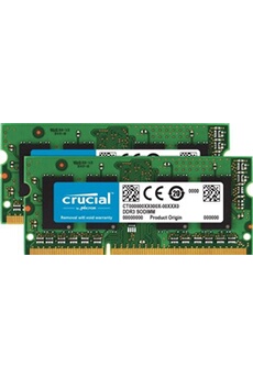 Mémoire RAM Crucial CT2KIT51264BF160B 8Go Kit (4Gox2) (DDR3L, 1600 MT/s, PC3L-12800, SODIMM, 204-Pin) Mémoire