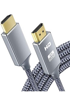 Vidéoprojecteur GENERIQUE Câble HDMI 4k Ultra HD[2m],Câble HDMI 2.0 en Nylon Tressé avec Ethernet 3D,4K et Retour Audio - Vidéo 4K 2160p Full HD 1080p 3D, TV Xbox